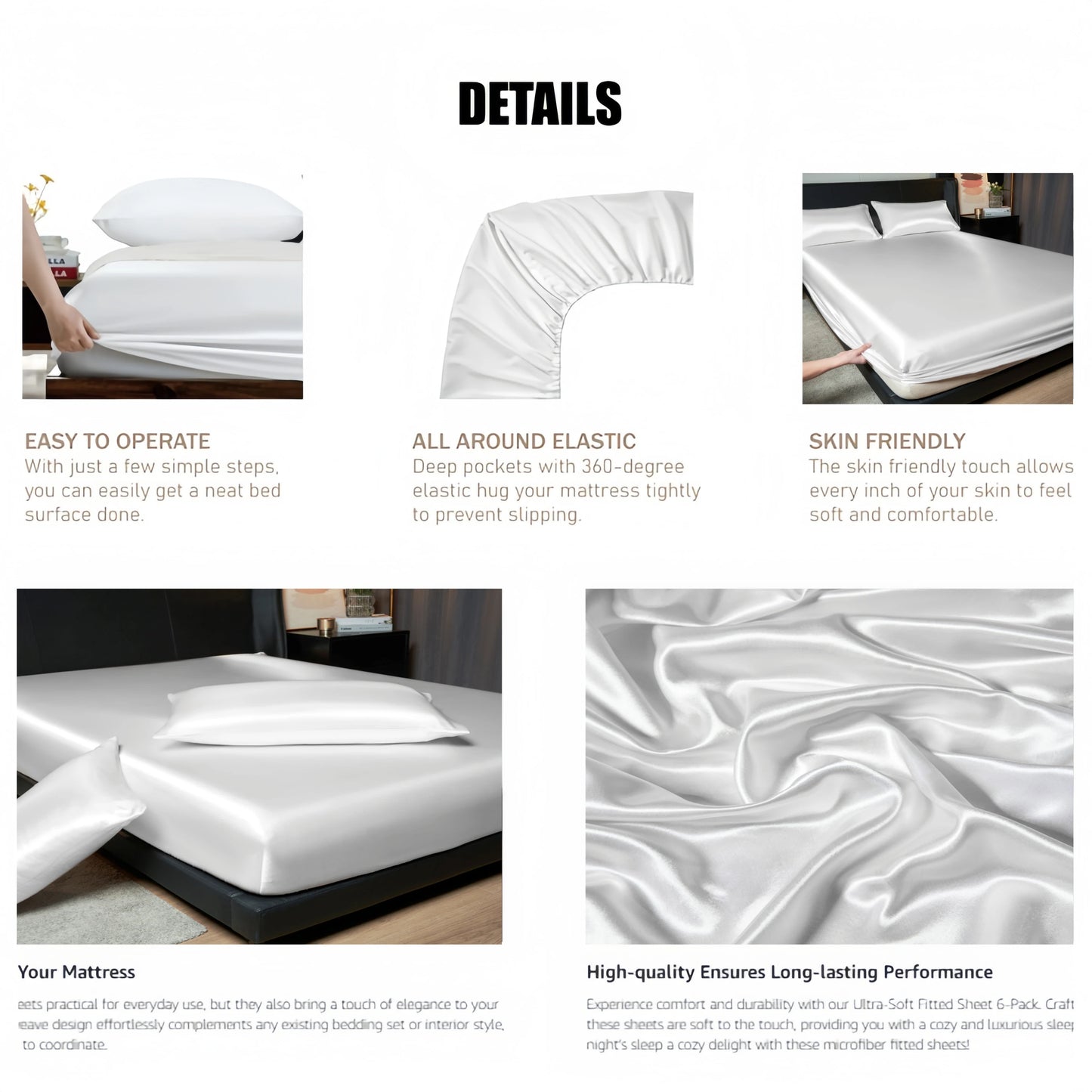 Vamperz 100% Satin Bedsheet Set