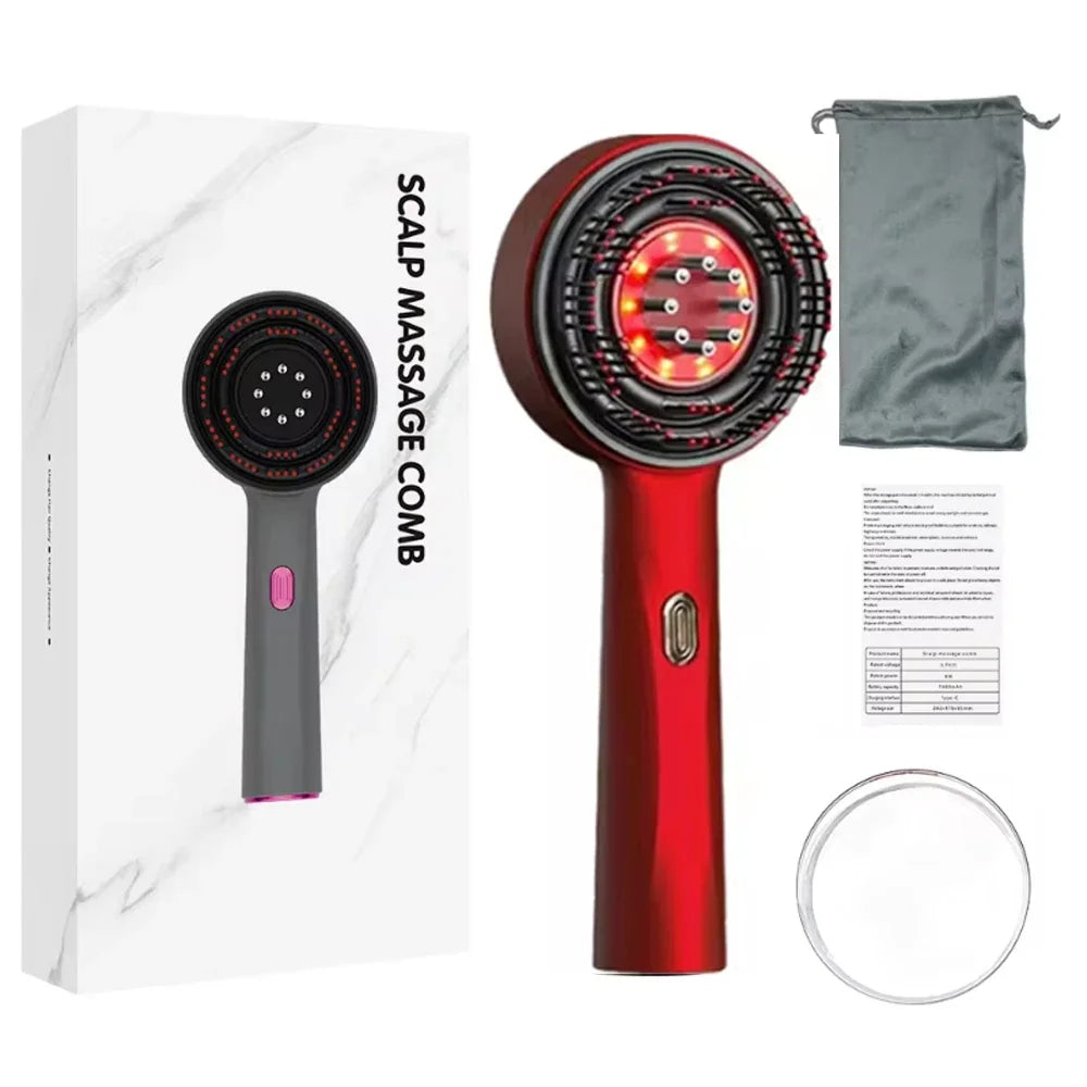 Vamperz Electric Scalp Massager Comb with Red Light Therapy (Rechargeable)