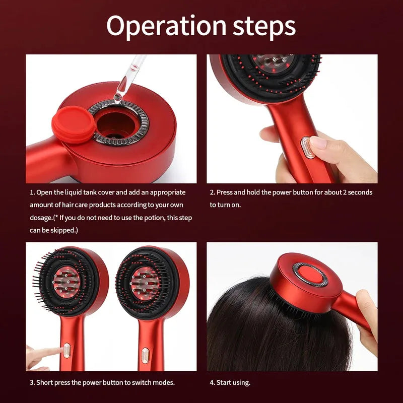 Vamperz Electric Scalp Massager Comb with Red Light Therapy (Rechargeable)